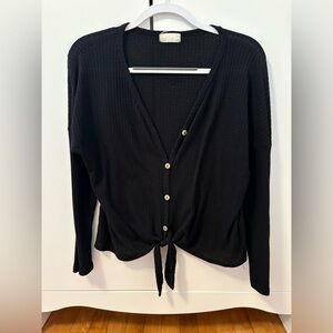 Altar'd State Black Long Sleeve Button-Up Top